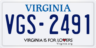 VA license plate VGS2491