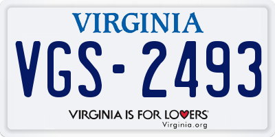 VA license plate VGS2493