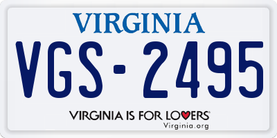 VA license plate VGS2495