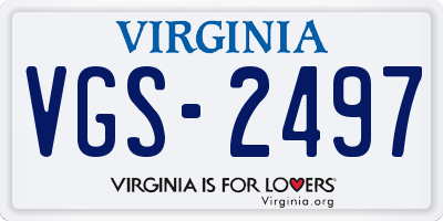 VA license plate VGS2497