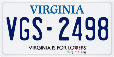 VA license plate VGS2498