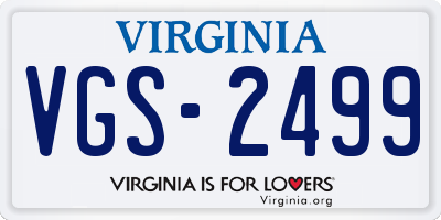 VA license plate VGS2499