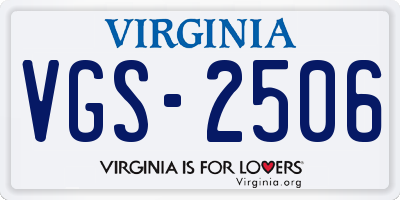 VA license plate VGS2506