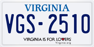 VA license plate VGS2510
