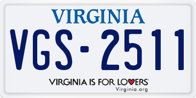 VA license plate VGS2511
