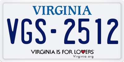 VA license plate VGS2512