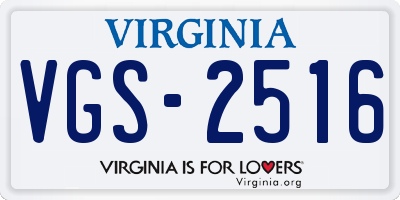 VA license plate VGS2516