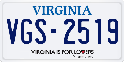 VA license plate VGS2519