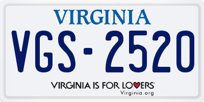 VA license plate VGS2520