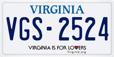 VA license plate VGS2524