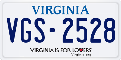 VA license plate VGS2528