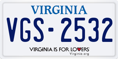 VA license plate VGS2532