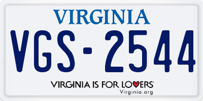 VA license plate VGS2544