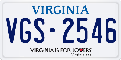 VA license plate VGS2546