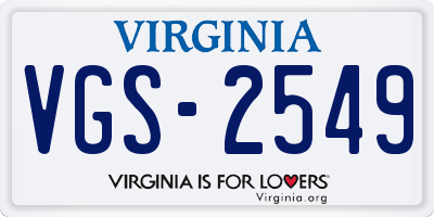 VA license plate VGS2549