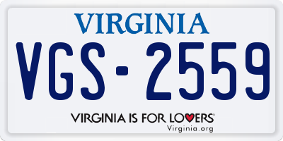 VA license plate VGS2559