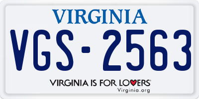 VA license plate VGS2563