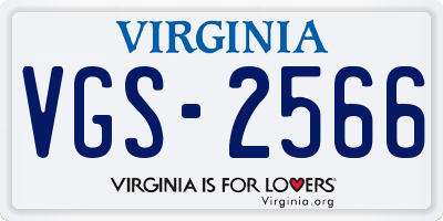 VA license plate VGS2566