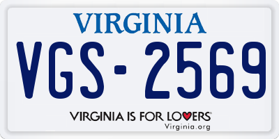 VA license plate VGS2569