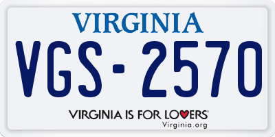 VA license plate VGS2570