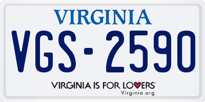 VA license plate VGS2590
