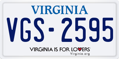 VA license plate VGS2595