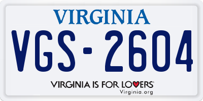 VA license plate VGS2604
