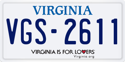 VA license plate VGS2611