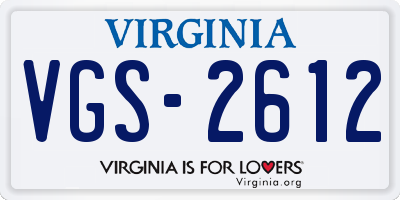 VA license plate VGS2612