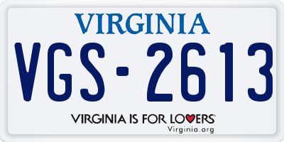 VA license plate VGS2613