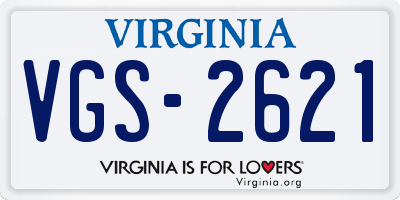 VA license plate VGS2621