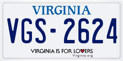 VA license plate VGS2624