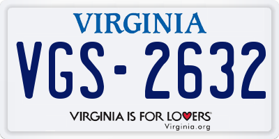 VA license plate VGS2632