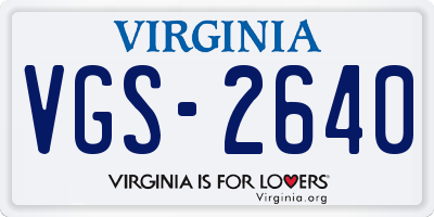 VA license plate VGS2640