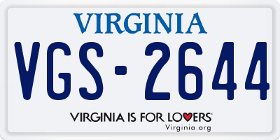VA license plate VGS2644