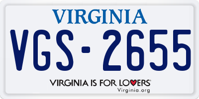 VA license plate VGS2655