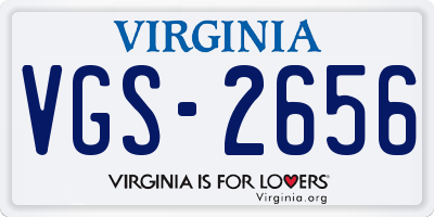 VA license plate VGS2656