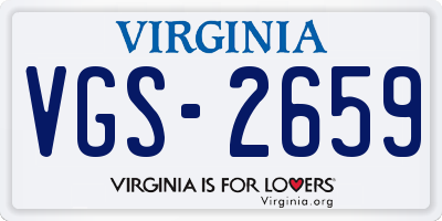 VA license plate VGS2659