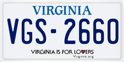 VA license plate VGS2660