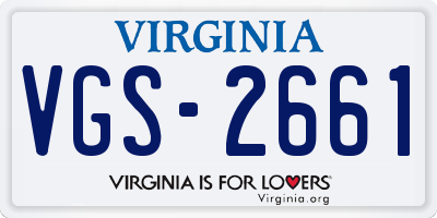 VA license plate VGS2661