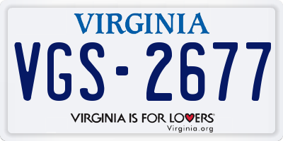 VA license plate VGS2677