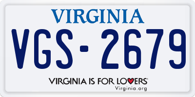 VA license plate VGS2679