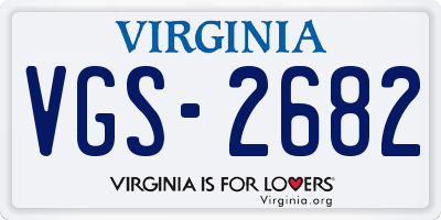 VA license plate VGS2682