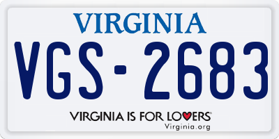 VA license plate VGS2683