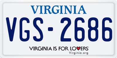 VA license plate VGS2686