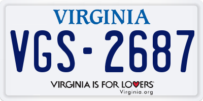 VA license plate VGS2687