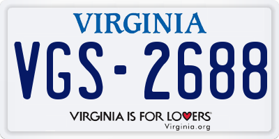 VA license plate VGS2688