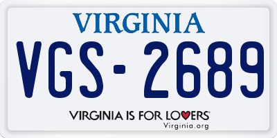 VA license plate VGS2689
