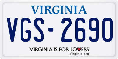 VA license plate VGS2690