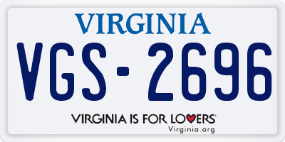 VA license plate VGS2696